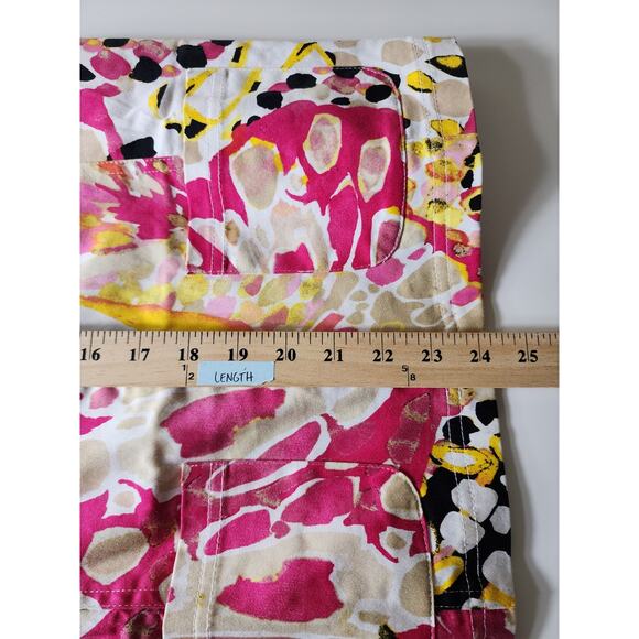 SPORTELLE Red Yellow Multicored 90's Style Full Zip 3/4 Sleeve Jacket SZ L - Picture 7 of 8